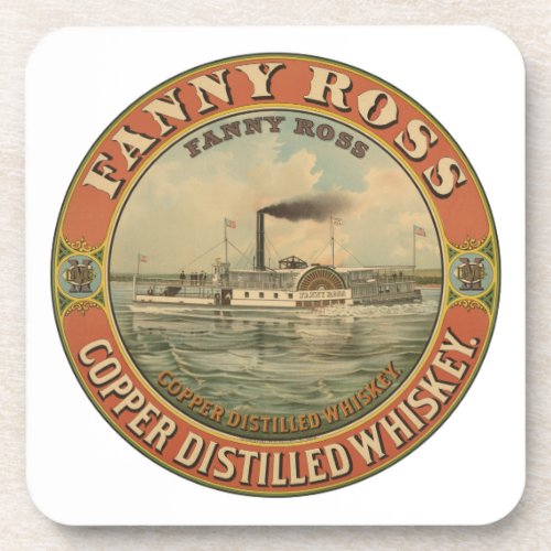 Vintage Ad For Fanny Ross Copper Distilled Whiskey Beverage Coaster