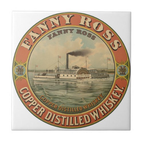 Vintage Ad For Fanny Ross Copper Distilled Whiskey Ceramic Tile