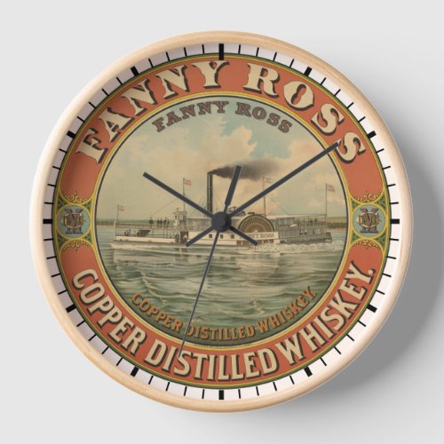 Vintage Ad For Fanny Ross Copper Distilled Whiskey Clock