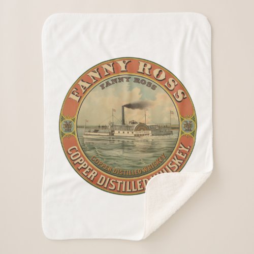 Vintage Ad For Fanny Ross Copper Distilled Whiskey Sherpa Blanket