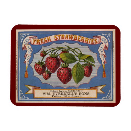 Vintage Ad for Fresh Strawberries circa 1868 Postc Magnet