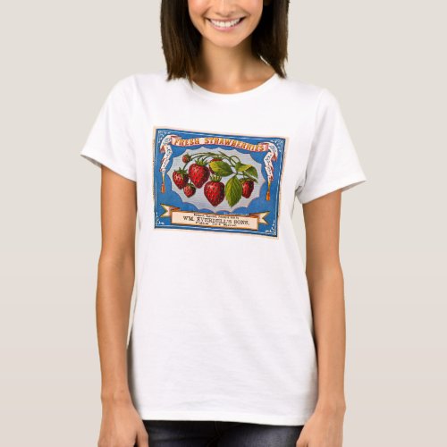 Vintage Ad for Fresh Strawberries circa 1868 T_Shirt