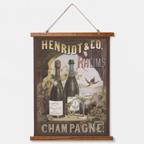 Vintage Ad For Henriot  Co Rheims Champagne Hanging Tapestry