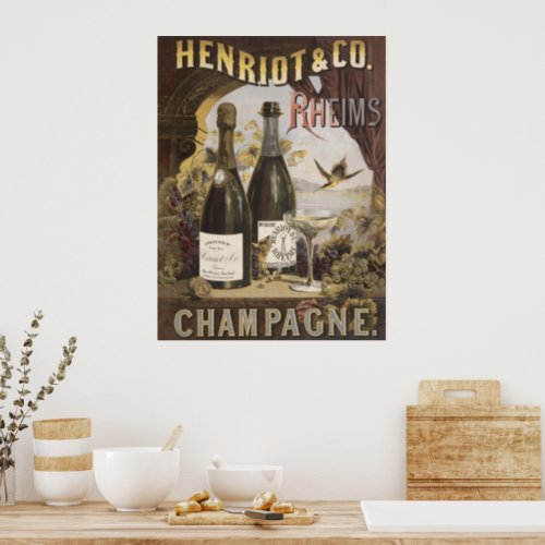Vintage Ad For Henriot  Co Rheims Champagne Poster