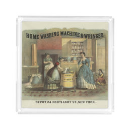 Vintage Ad For Home Washing Machine And Wringer. Acrylic Tray