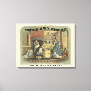 Vintage Ad For Home Washing Machine And Wringer. Canvas Print
