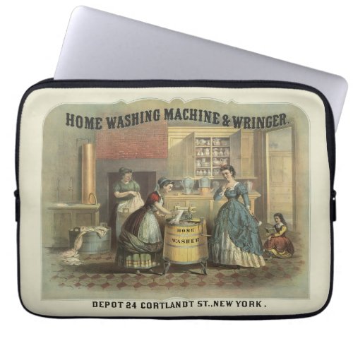 Vintage Ad For Home Washing Machine And Wringer Laptop Sleeve