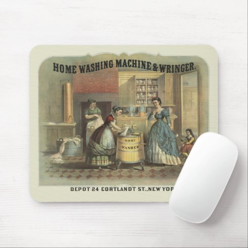 Vintage Ad For Home Washing Machine And Wringer Mouse Pad