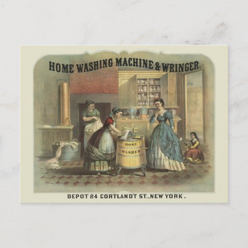 Vintage Ad For Home Washing Machine And Wringer Postcard