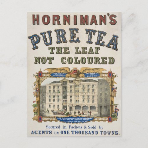 Vintage Ad For Hornimans Pure Tea Postcard