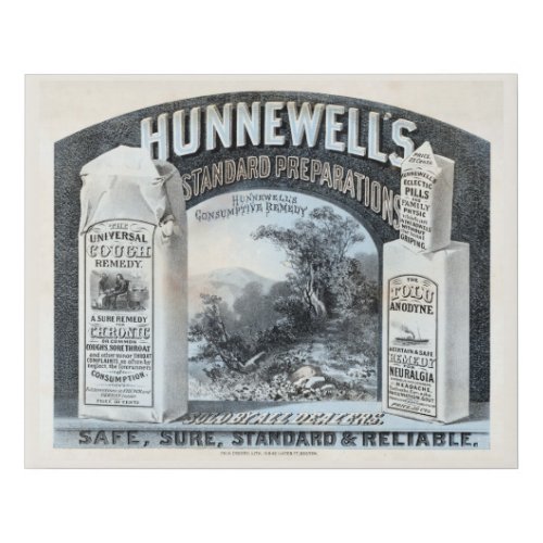 Vintage Ad For Hunnewells Standard Preparations Faux Canvas Print