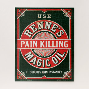 Vintage Ad For Renne's Pain Killing Magic Oil Jigsaw Puzzle