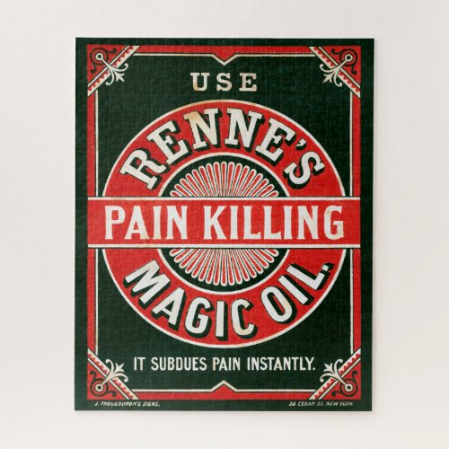 Vintage Ad For Rennes Pain Killing Magic Oil Jigsaw Puzzle