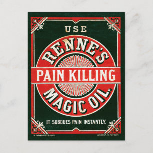 Vintage Ad For Renne's Pain Killing Magic Oil Postcard