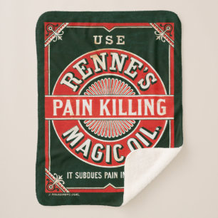 Vintage Ad For Renne's Pain Killing Magic Oil Sherpa Blanket