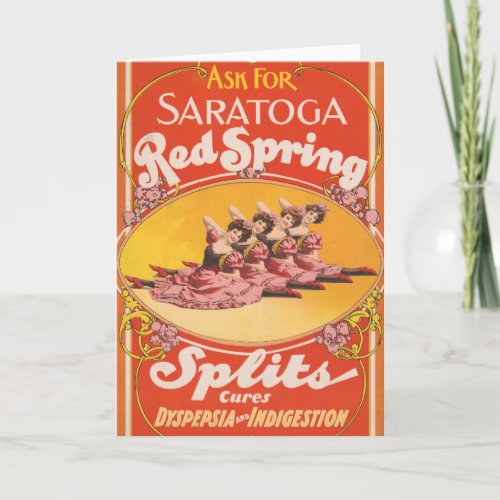 Vintage Ad For Saratoga Red Spring Splits Card