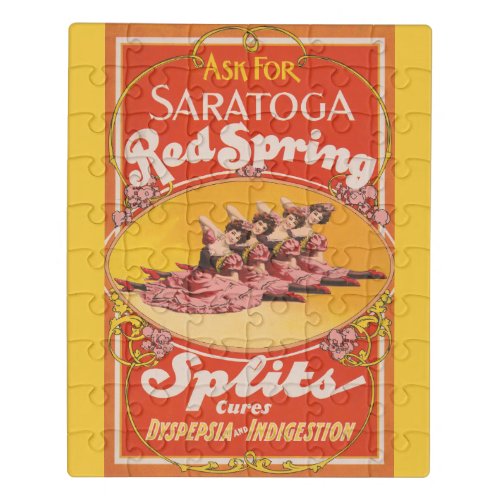 Vintage Ad For Saratoga Red Spring Splits Jigsaw Puzzle