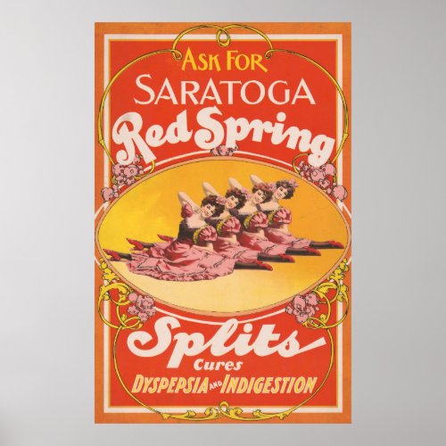 Vintage Ad For Saratoga Red Spring Splits Poster
