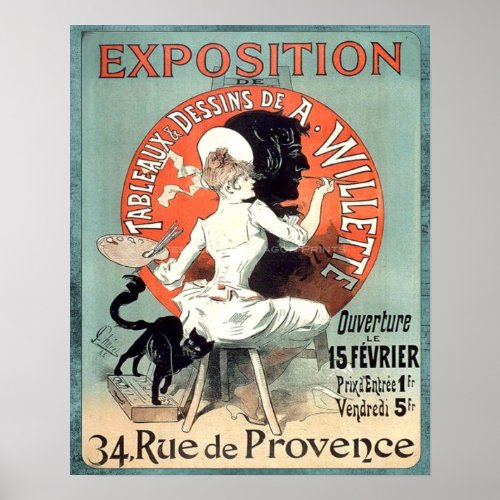Vintage Ad French Artist Exhibition Poster