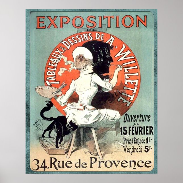 Vintage Ad French Artist Exhibition Poster (Front)