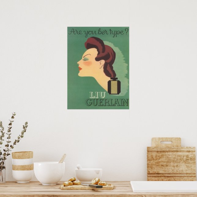ヴィンテージ広告　GUERLAIN　パヒューム Vintage Ad Liu Perfume by Guerlain 1930s Poster | Zazzle