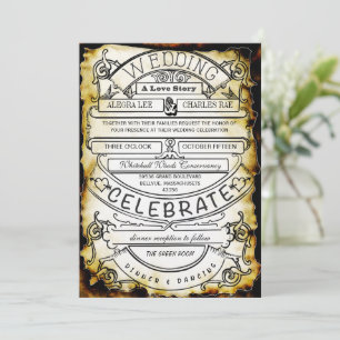 Vintage Ad Modern Typography Wedding Invitation