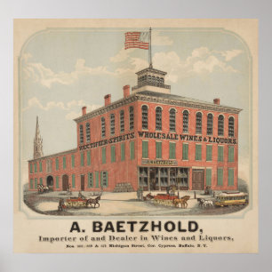Vintage Ad Of August Baetzhold, Wines & Liquors Poster