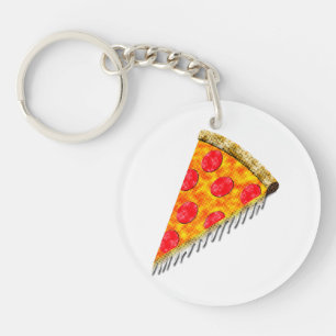 Vintage Ad Pizza Slice Keychain