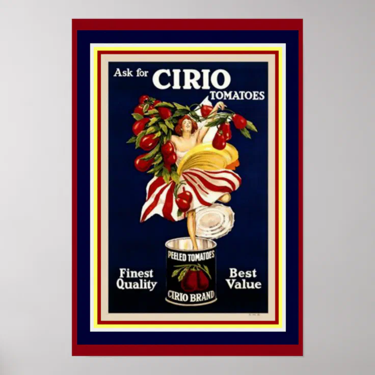 Cirio Tomatoes Classic Retro Advertising Poster Various Sizes 