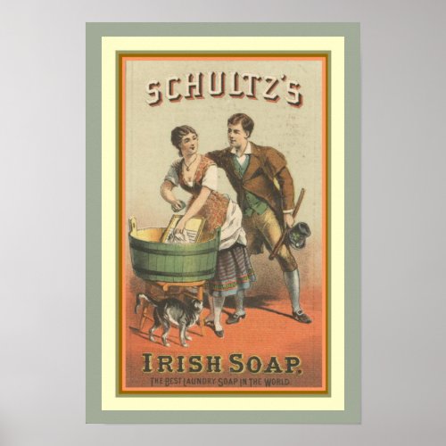 Vintage Ad Poster Schultzs Irish Soap 13 x 19