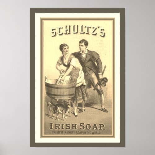 Vintage Ad Poster Schultzs Irish Soap 13 x 19