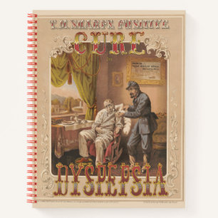 Vintage Ad T.M. Sharps Positive Cure For Dyspepsia Notebook