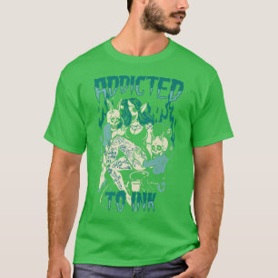 Vintage Addicted To Ink Spooky Tattoos Premium T-Shirt
