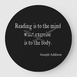 Vintage Addison Reading Mind Inspirational Quote Large Clock