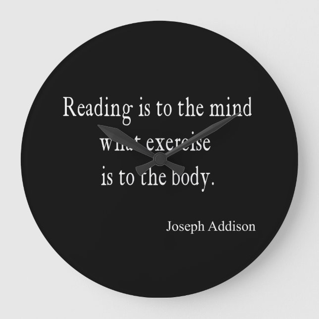 Vintage Addison Reading Mind Inspirational Quote Large Clock (Front)