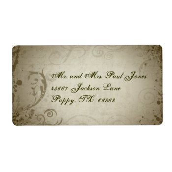 Vintage Address Label With Flourishes by DaisyLane at Zazzle