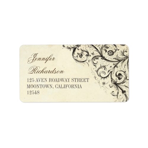 vintage address labels with antique flourishes