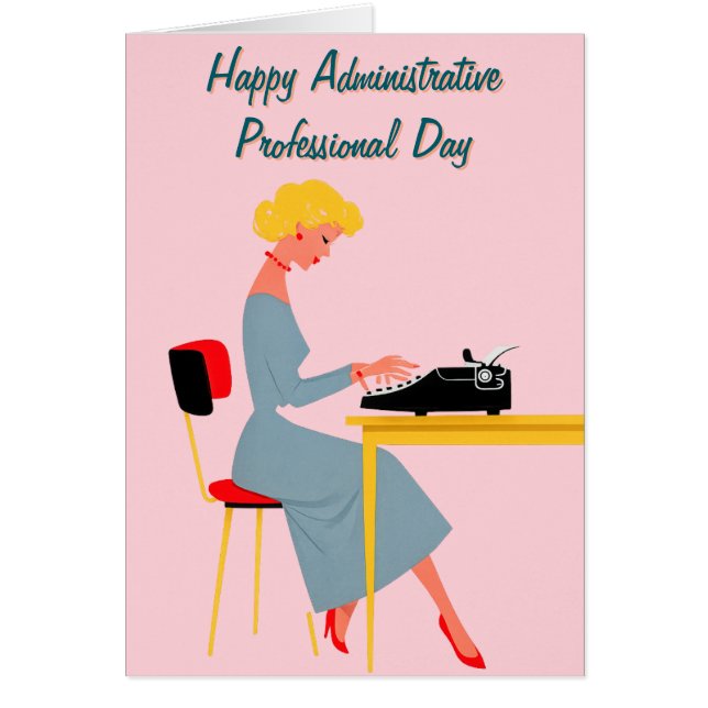 Vintage Administrative Assistant – Retro Office  Cards (Front)