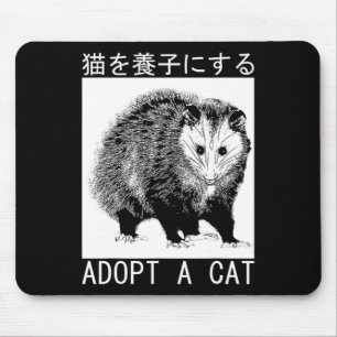 Vintage Adopt A Cat Possum Japanese Opossum Mouse Pad