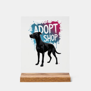 Vintage Adopt Dont Shop Dog Graffiti Rescue Art De Acrylic Sign