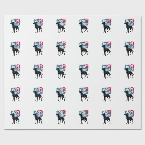 Vintage Adopt Dont Shop Dog Graffiti Rescue Art De Wrapping Paper