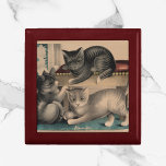 Vintage Adorable Kittens Lithograph Gift Box<br><div class="desc">Vintage lithograph image of adorable kittens.</div>