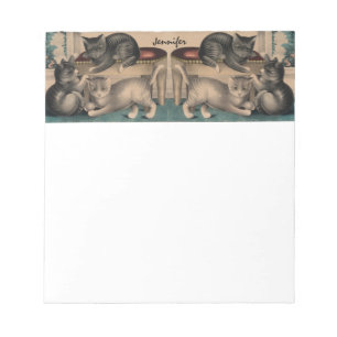 Vintage Adorable Kittens Lithograph Notepad