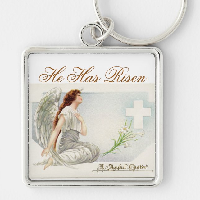 Vintage Adoring Easter Angel Keychain (Front)