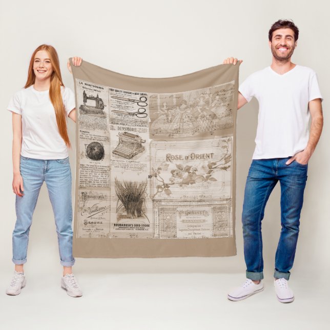 Vintage Ads Design - Fleece Blanket, 50"x60" (In Situ)