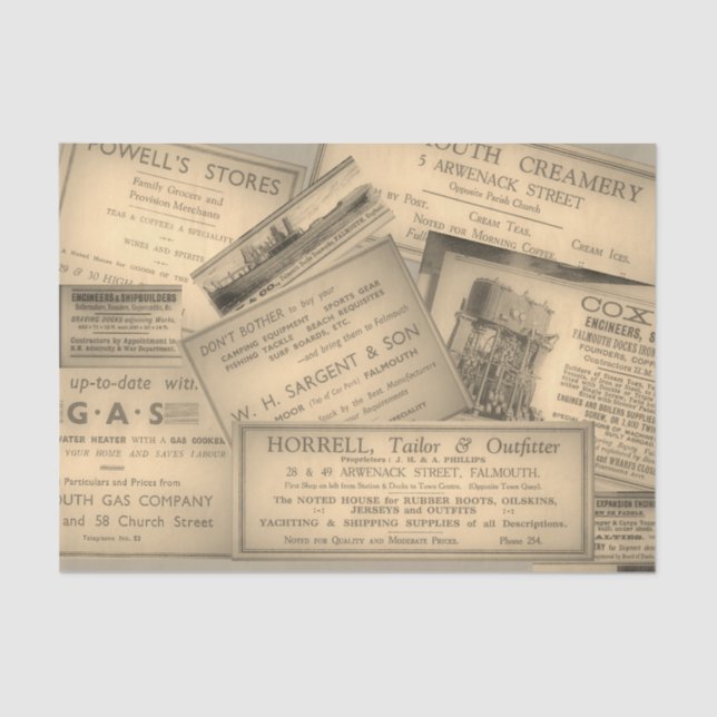 Vintage Ads Tissue Paper (Front)