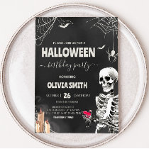 Vintage Adult Gothic Halloween Birthday Party Invitation