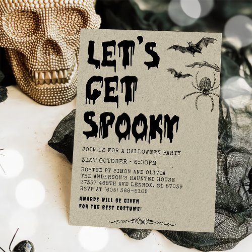 Vintage Adult Halloween Costume Party  Invitation