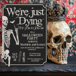Vintage Adult Halloween Costume Party Skeleton Invitation<br><div class="desc">Host an unforgettable Halloween celebration with our "Vintage Adult Halloween Costume Party Skeleton Invitation." This vintage Halloween invitation template is perfect for setting a spooky yet sophisticated tone for your adult Halloween party. The invitation features a classic, creepy vintage skeleton design that exudes Gothic charm, making it ideal for both...</div>