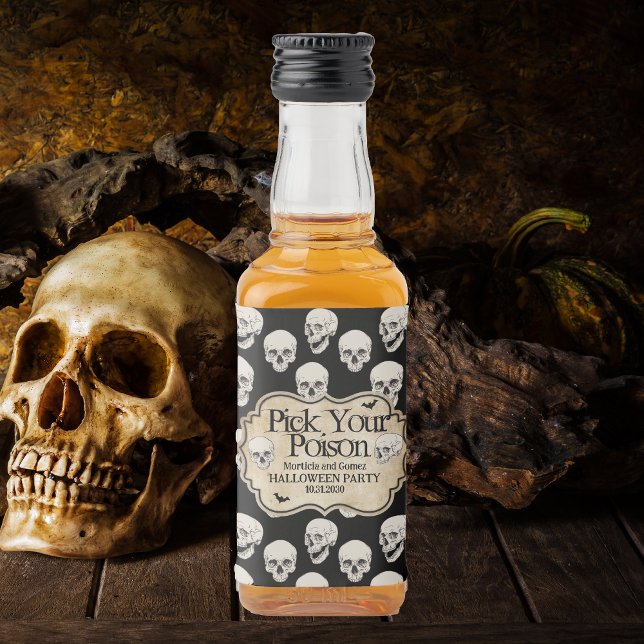 Vintage Adult Halloween Personalized Apothecary Liquor Bottle Label (Creator Uploaded)